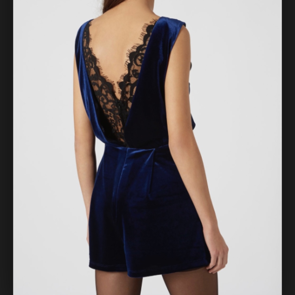Blue velvet Romper